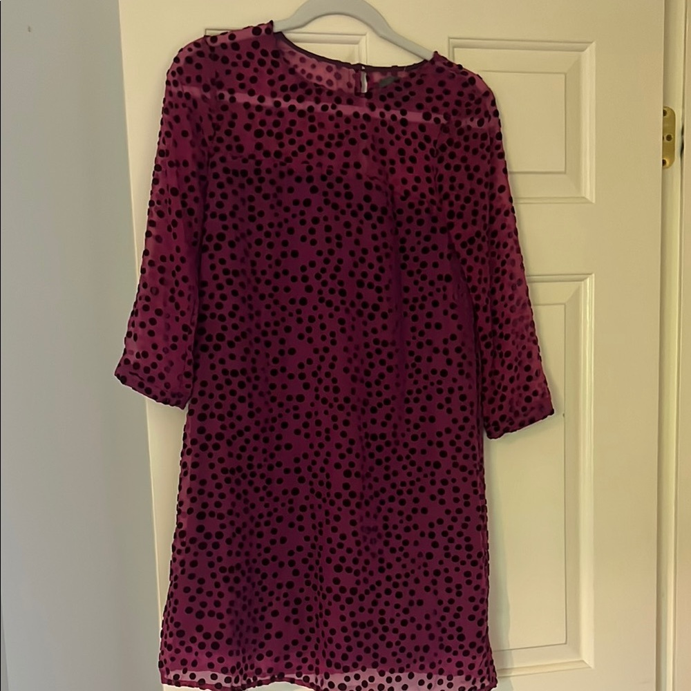 PJK Elegant Polka Dot Dress in Purple